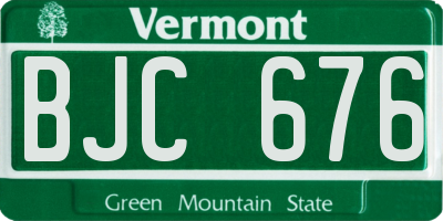 VT license plate BJC676