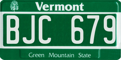VT license plate BJC679
