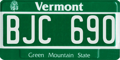 VT license plate BJC690