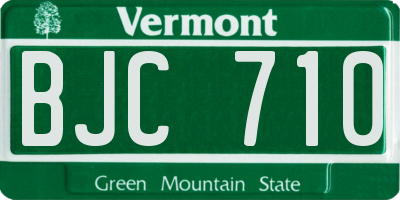 VT license plate BJC710