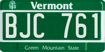 VT license plate BJC761