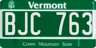 VT license plate BJC763