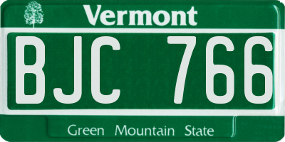 VT license plate BJC766