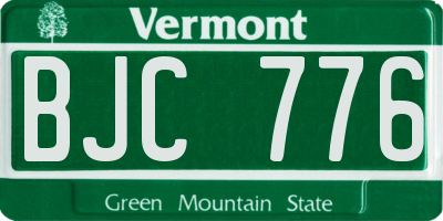 VT license plate BJC776