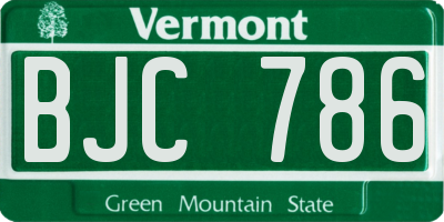 VT license plate BJC786
