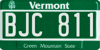 VT license plate BJC811