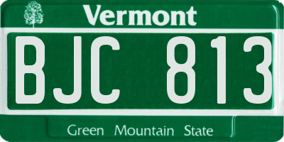 VT license plate BJC813