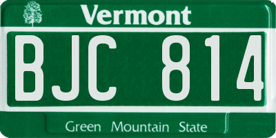 VT license plate BJC814