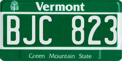 VT license plate BJC823