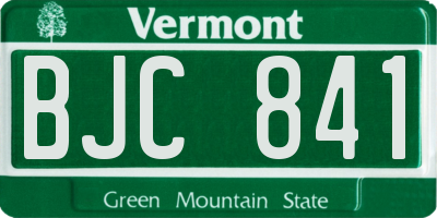 VT license plate BJC841