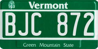 VT license plate BJC872