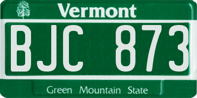 VT license plate BJC873
