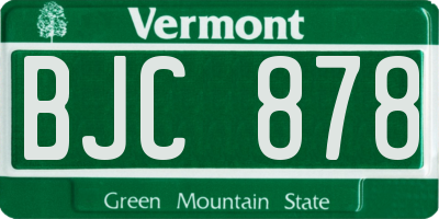 VT license plate BJC878