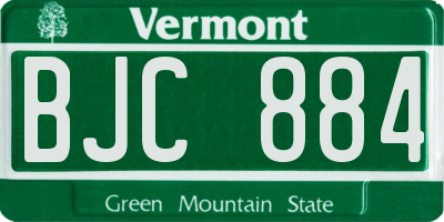 VT license plate BJC884