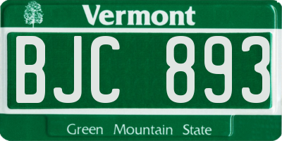 VT license plate BJC893