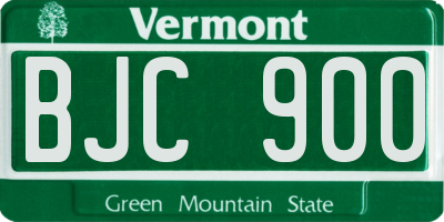 VT license plate BJC900