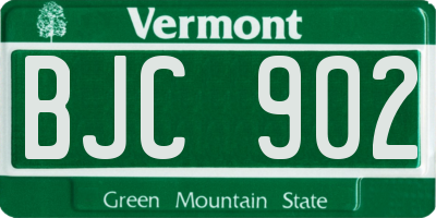 VT license plate BJC902