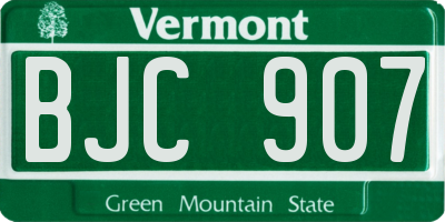 VT license plate BJC907
