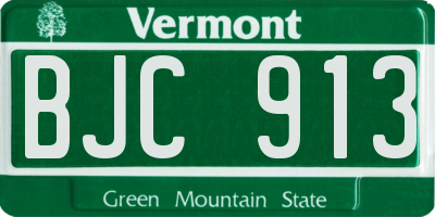 VT license plate BJC913