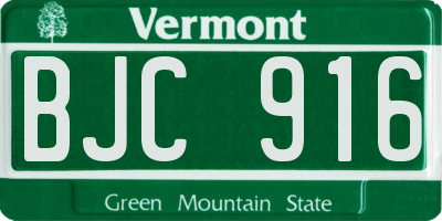 VT license plate BJC916