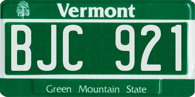 VT license plate BJC921