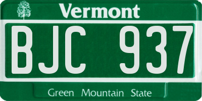 VT license plate BJC937