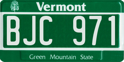 VT license plate BJC971