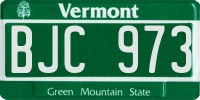 VT license plate BJC973