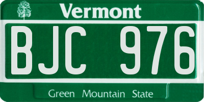VT license plate BJC976