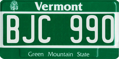 VT license plate BJC990