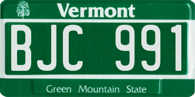 VT license plate BJC991
