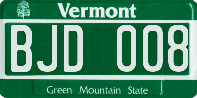 VT license plate BJD008