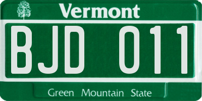 VT license plate BJD011