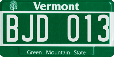 VT license plate BJD013