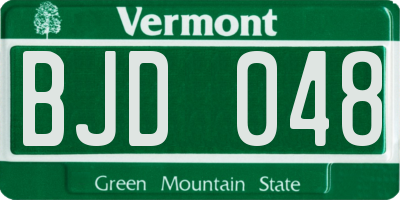 VT license plate BJD048