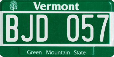VT license plate BJD057
