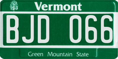VT license plate BJD066