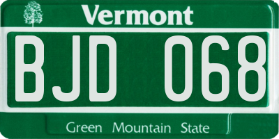 VT license plate BJD068