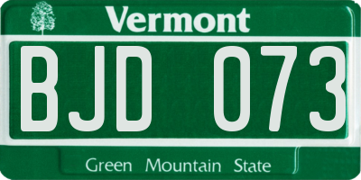 VT license plate BJD073