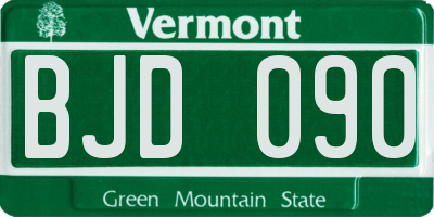 VT license plate BJD090