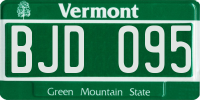 VT license plate BJD095