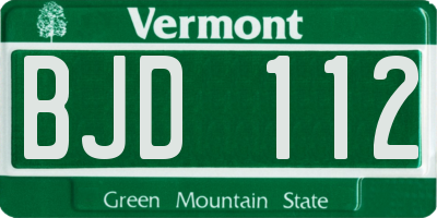 VT license plate BJD112