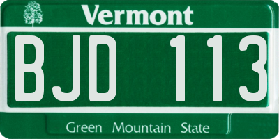VT license plate BJD113