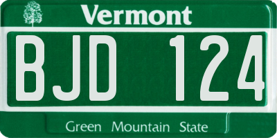 VT license plate BJD124