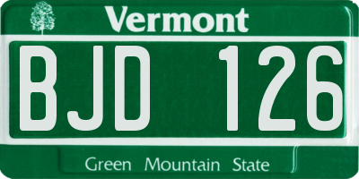 VT license plate BJD126
