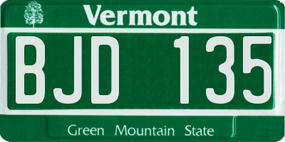 VT license plate BJD135