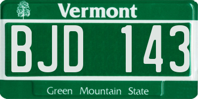 VT license plate BJD143