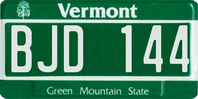 VT license plate BJD144