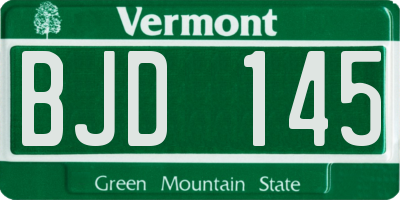 VT license plate BJD145