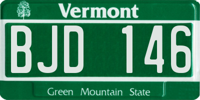 VT license plate BJD146